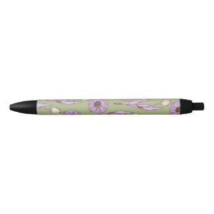 Green Lila Retro Y2K Funky Hippie Blume Muster Kugelschreiber