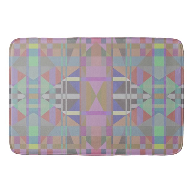 Green Lila rosa geometrische Bath Mat Badematte (Vorderseite)