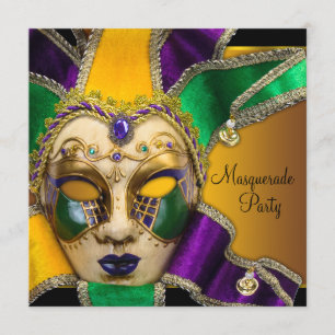 Green Lila und Gold Masquerade Party Einladung