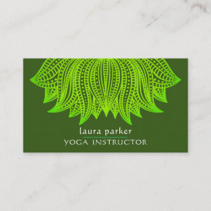 Green Limon Lotus Mandala Yoga Trainer Meditation Visitenkarte