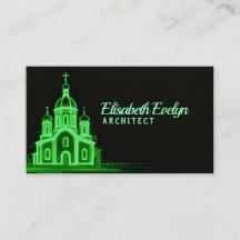Green Line Art Church on Black