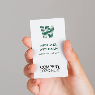 GREEN LINE MONOGRAM CORPORATE LOGO QR CODE VISITENKARTE