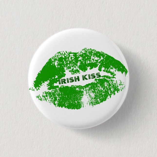 Green Lips Irish Kiss Button (Vorderseite)