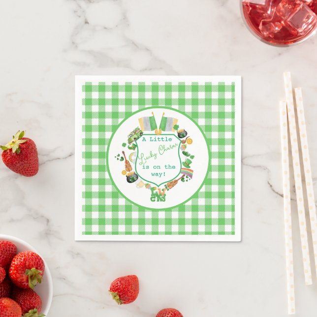Green Little Lucky Charme Babydusche Serviette (Beispiel)