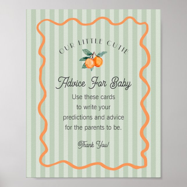 Green Little Süsse Citrus Duschempfehlung für Baby Poster (Vorne)