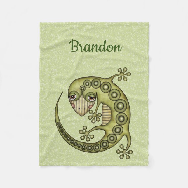 Green Lizard Fleecedecke (Vorderseite)