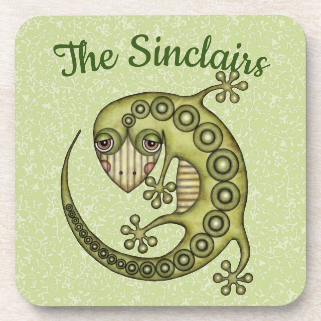 Green Lizard Getränkeuntersetzer (Vorderseite)