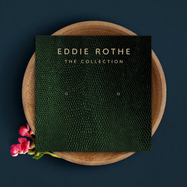 Green Lizard Skin Stuck Earring Display Card (Von Creator hochgeladen)