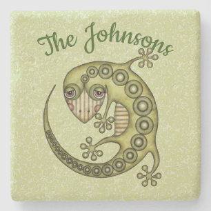 Green Lizard Steinuntersetzer