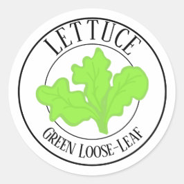 Green Loose-Leaf Lettuce Garden Label Runder Aufkleber