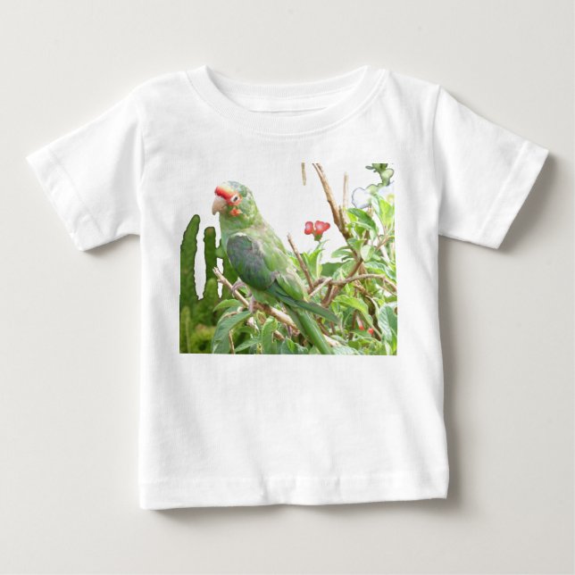 Green Lorikeet Ruffle Bird Dress Baby T-shirt (Vorderseite)