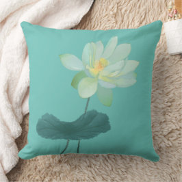 Green Lotus Blume Asiatisch Inspiriert Kissen