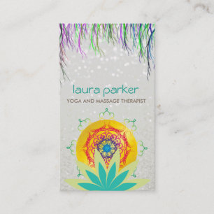 Green Lotus Blume Mandala Logo Yoga Heilung Visitenkarte