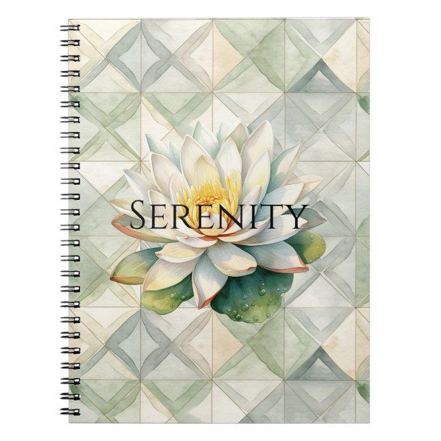 Green Lotus Flower Serenity Notizblock (Vorderseite)