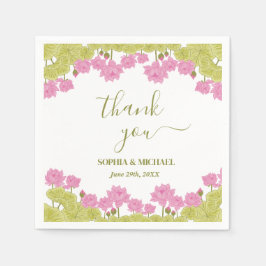 Green Lotus Lily Blume Hochzeit Indiens Serviette