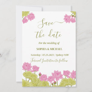 Green Lotus Lily Blume Hochzeiten Indianerzeit ret Einladung