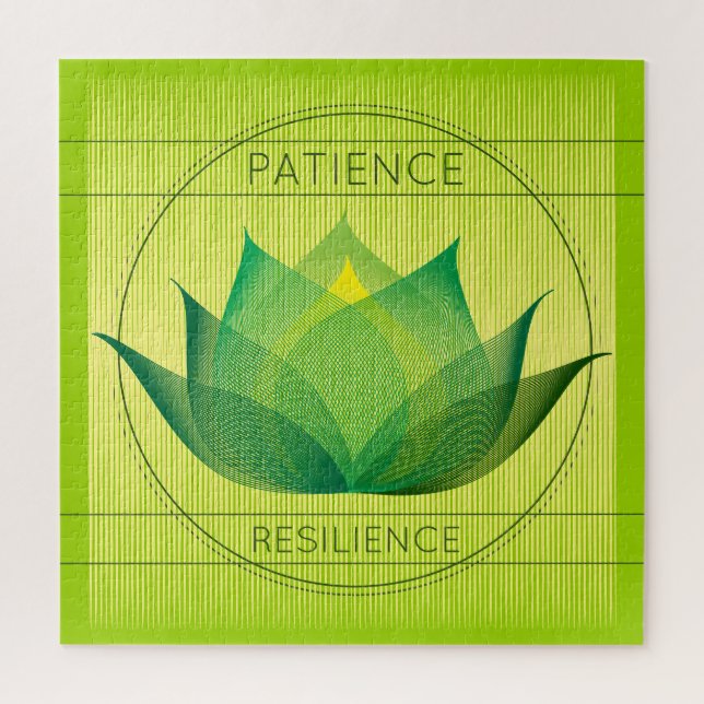 Green Lotus Patience and Resilience Symbol Bloral (Vertikal)