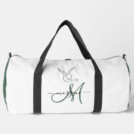 Green Love Birds Personalized Gym Duffel Bag Duffle Bag