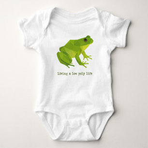 Green Low Poly Life Frog Baby Strampler