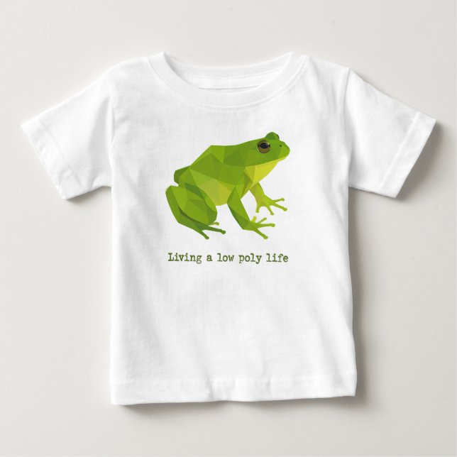 Green Low Poly Life Frog Baby T-shirt (Vorderseite)