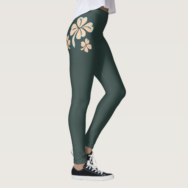 Green Lucky Kleeblatt Clover St Patrick`s Day Leggings (Rechts)