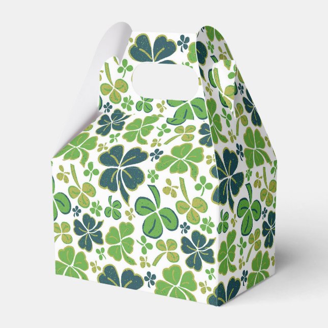 Green Lucky Kleeblatts Clover St Patrick`s Day Geschenkschachtel (Vorderseite)