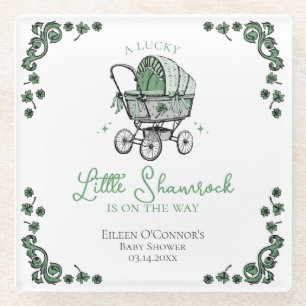 Green Lucky Little Kleeblatt Irish Baby Dusche Glasuntersetzer
