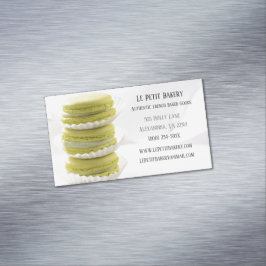 Green Macarons Food Pastry Koch Bäckerei Bäckerei Magnetische Visitenkarte