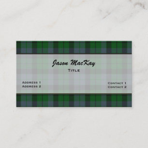 Green MacKay Tartan Karierte benutzerdefinierte Vi Visitenkarte