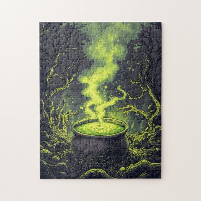 Green Magic Potion Cauldron Halloween (Vertikal)