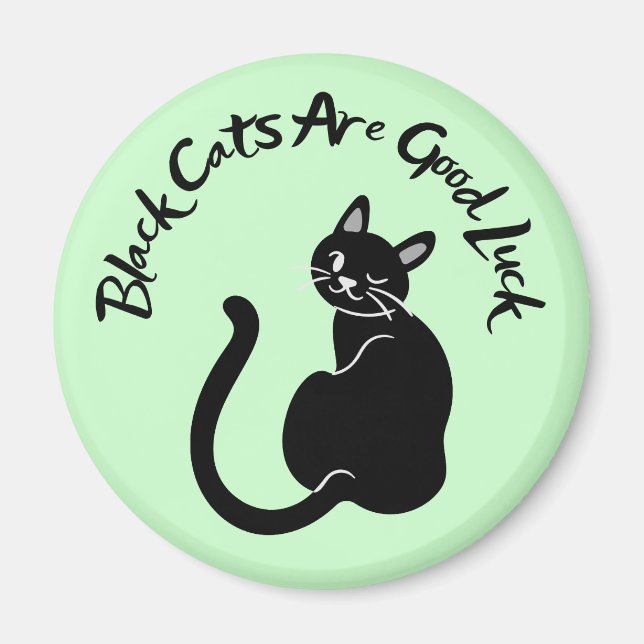 Green Magnet - Black Cats Are Good Luck (Vorne)