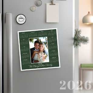 Green Magnetic Holiday Calendar Card 2026 Magnetkarte