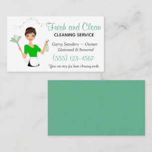 Green Maid House Reinigungsservice Business Card Visitenkarte