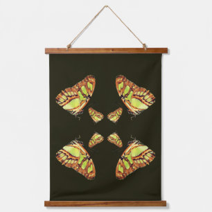 Green Malachite Butterfly Posen Abstrakt Wandteppich Mit Holzrahmen