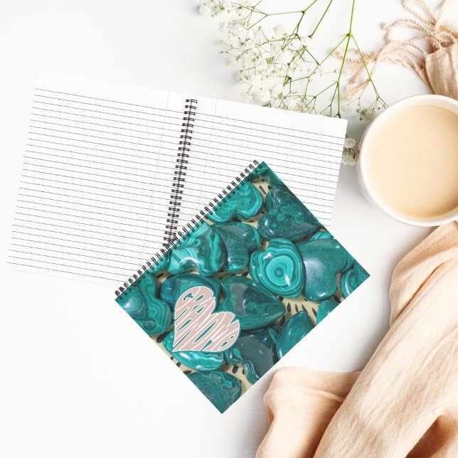 Green Malachite Crystal Heart Oma Notizbuch (Von Creator hochgeladen)