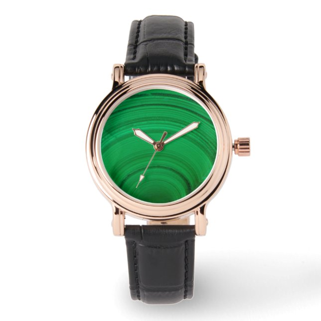 Green Malachite Nah-up Armbanduhr (Vorderseite)