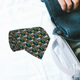 Green Mallard Duck Head Pattern Krawatte