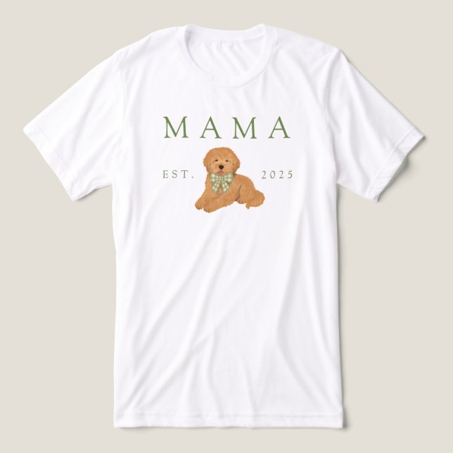 Green Mama Goldendoodle Puppy Birthday Tri-Blend Shirt (Design Vorderseite)