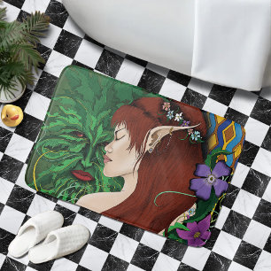 Green Man Elf Fantasy Floral Badematte