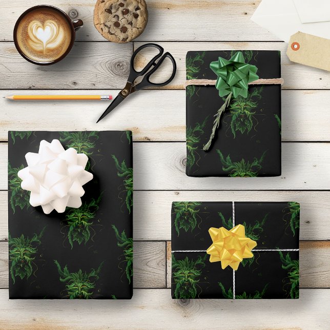 Green Man Fee Blätter Black (Von Creator hochgeladen)