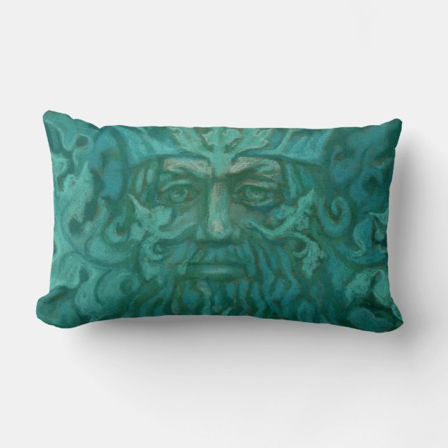 Green Man, Forest King, Pagan God, Fantasy Art Lendenkissen (Vorderseite)