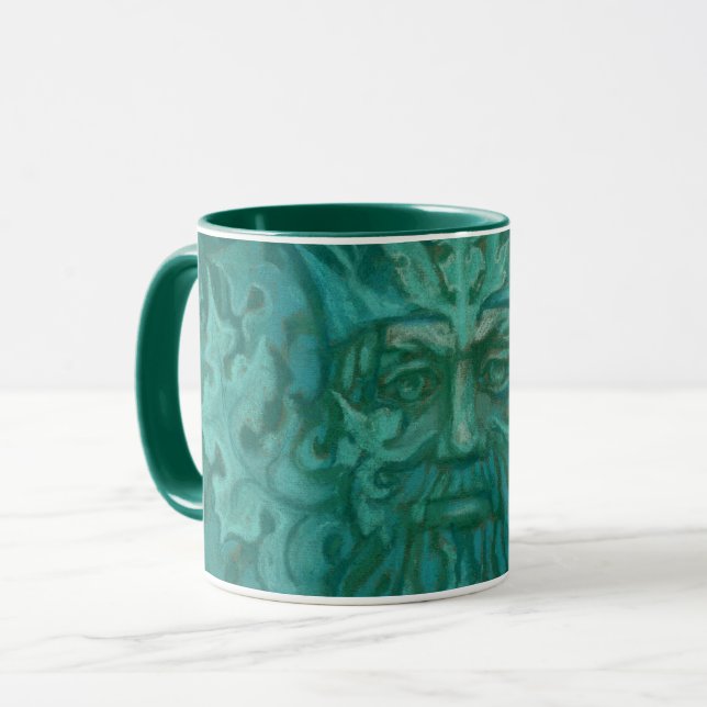 Green Man, Forest King, Pagan God, Fantasy Art Tasse (Vorderseite Links)