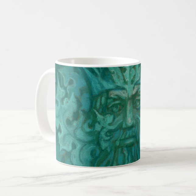 Green Man, Forest King, Pagan God, Fantasy Art Tasse (Vorderseite Links)