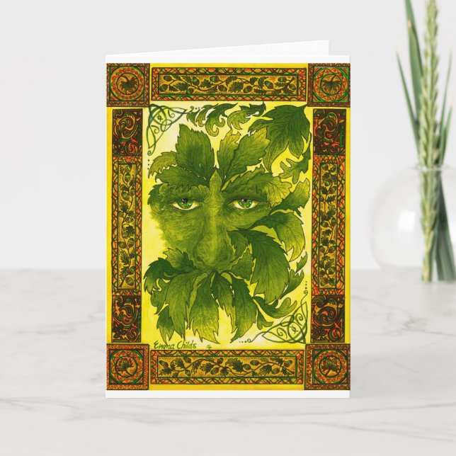 Green Man Grußkarte Karte (Vorderseite)
