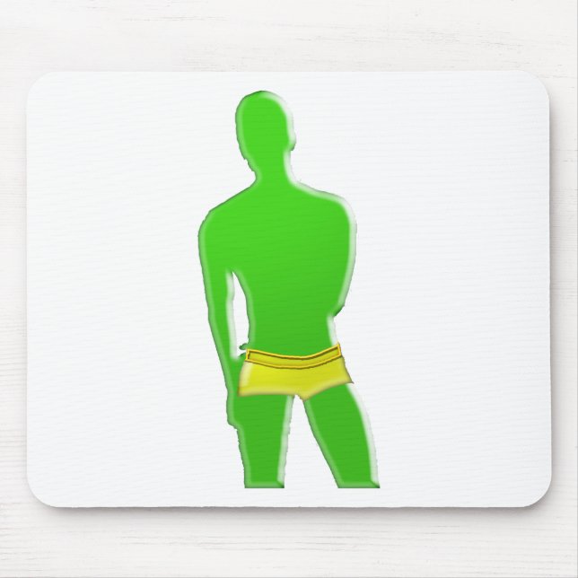 Green Man in Yellow Underwear Mousepad (Vorne)