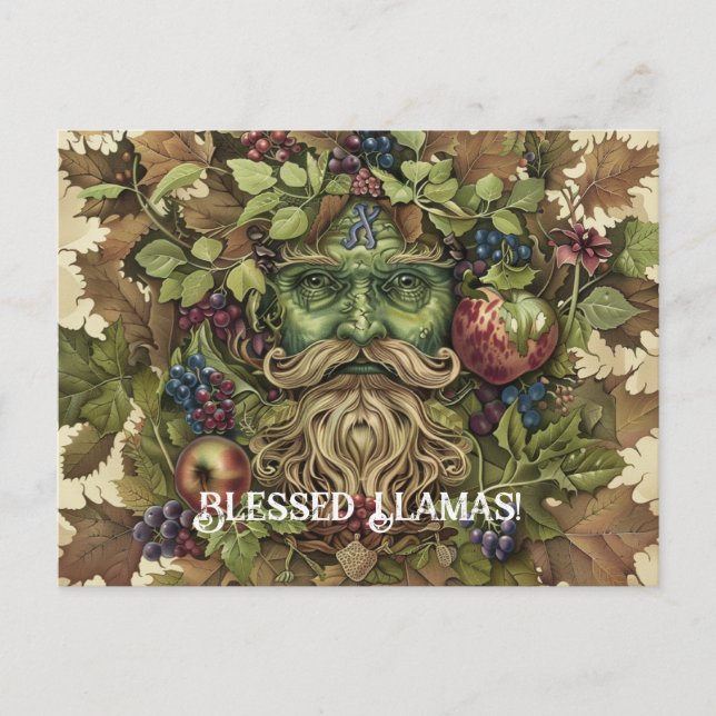 Green Man Lammas Grußkarte Postkarte (Vorderseite)