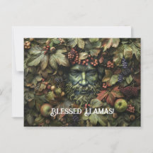 Green Man Lammas Grußkarte