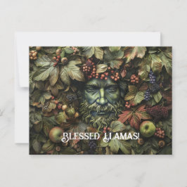 Green Man Lammas Grußkarte Postkarte