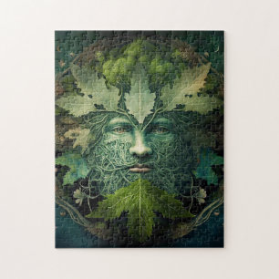 Green Man Mandala Fantasy Art