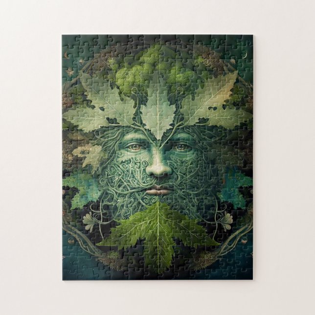 Green Man Mandala Fantasy Art (Vertikal)